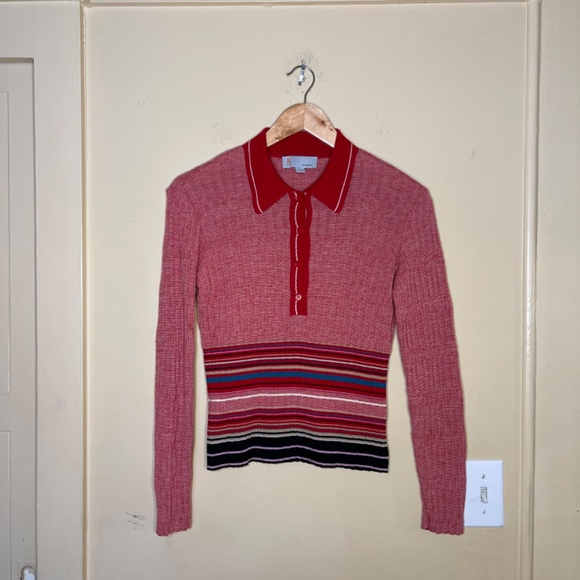 Missoni Red and Multicolor Striped Knit Top - Picture 1 of 13